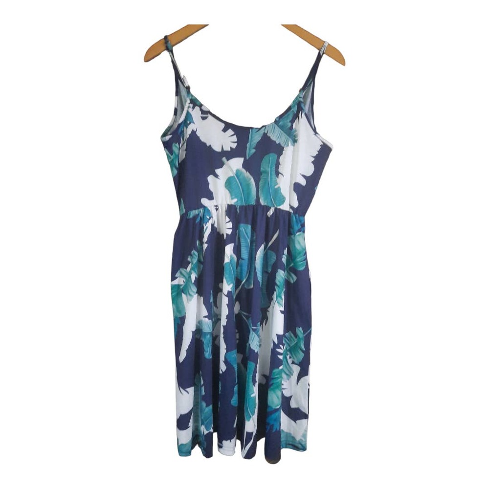 VotePretty Womens V-Neck Spaghetti Strap Tropical Swing Dress Size Large NWT - Picture 3 of 8
